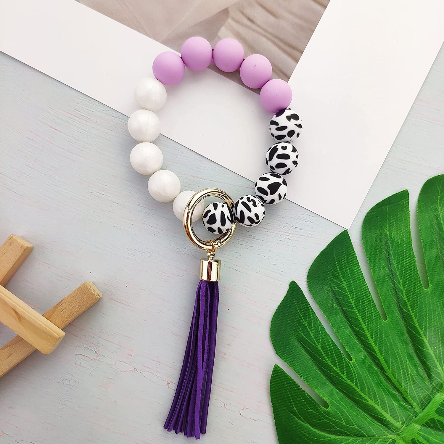 Wholesale 84 Pieces of Silicone Beads, Silicone Beads, 15mm Candy Colored DIY Wrist Keychain Kit